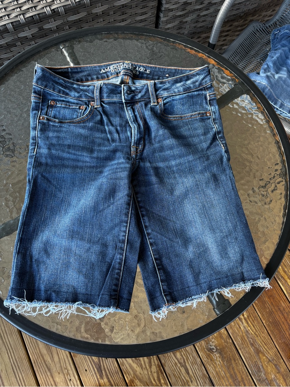 American Eagle Outfitters Dark Blue Denim Bermuda Shorts